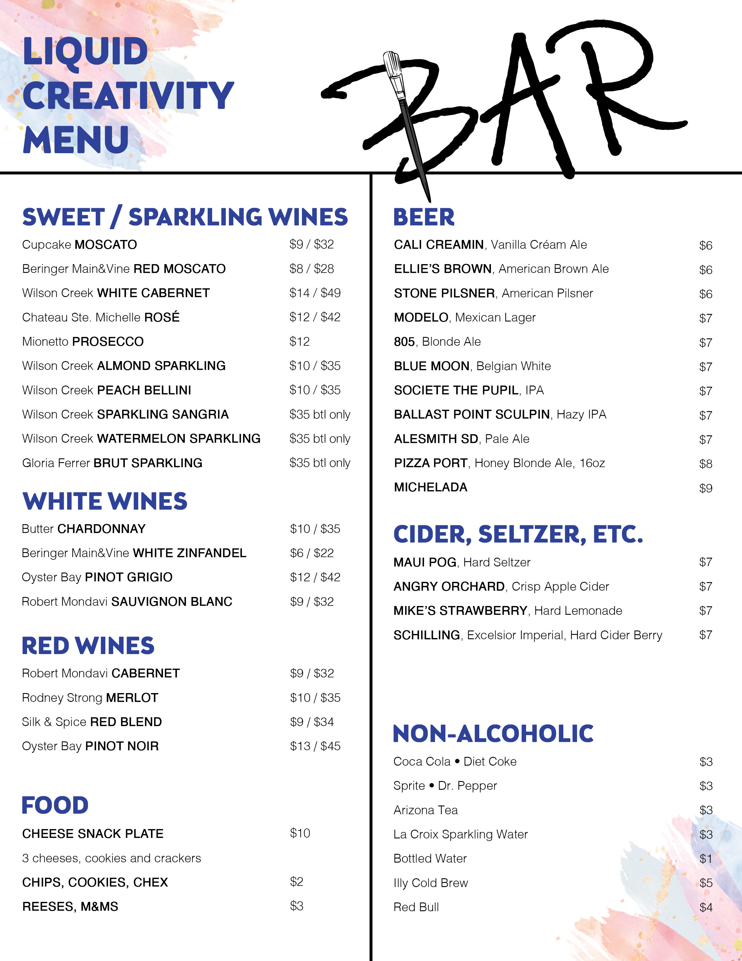 Bar Menu